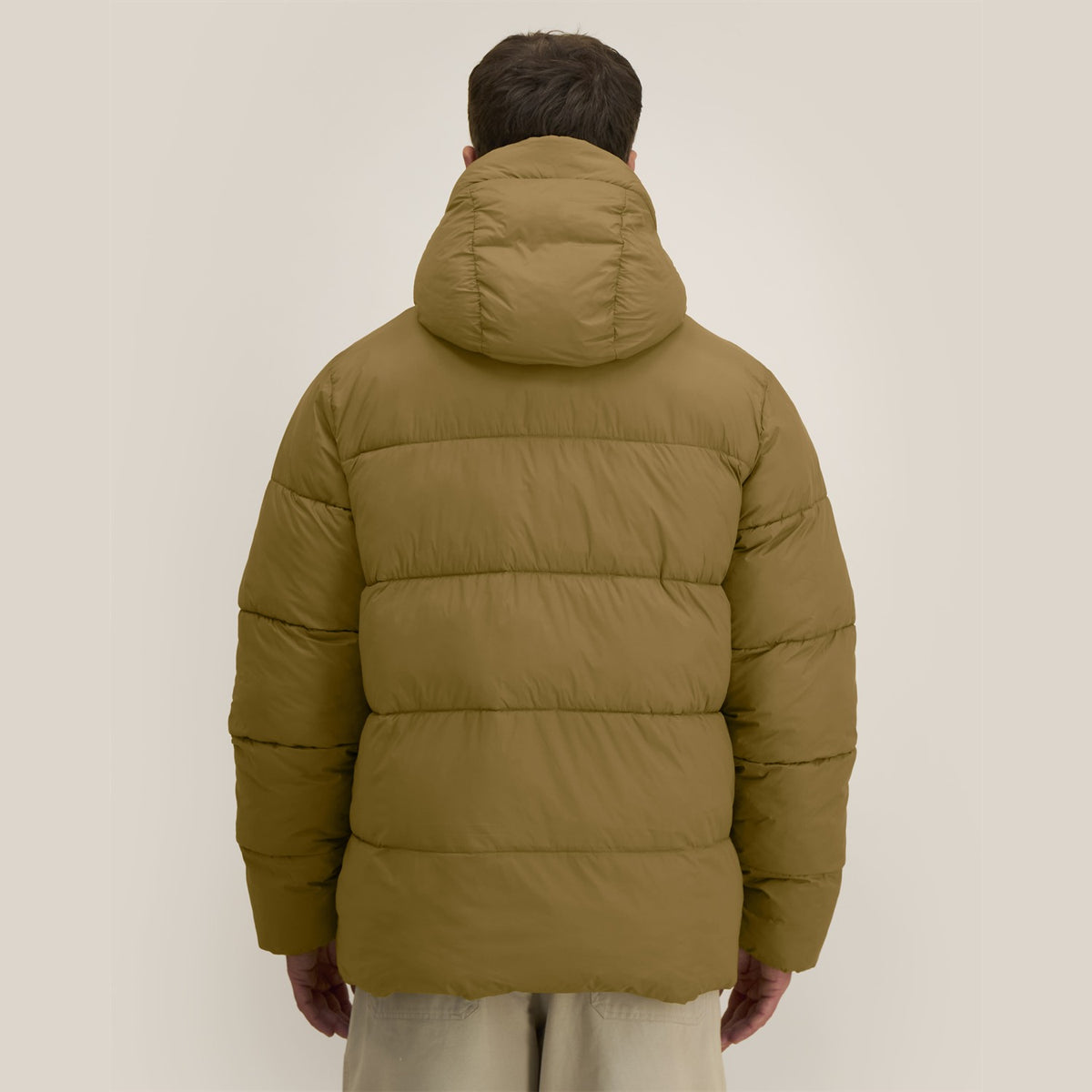 Unisex Pufferjacke Bronze – Rückansicht