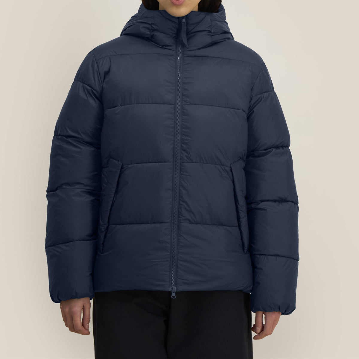 Pufferjacke Navy – Passform am Oberkörper