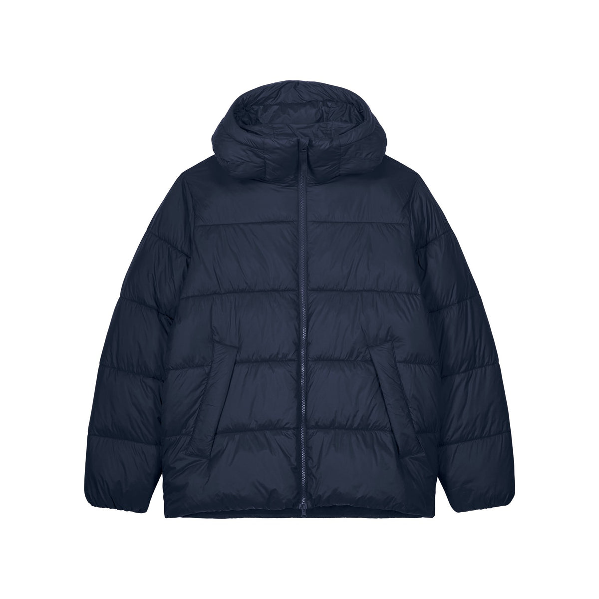 Unisex Pufferjacke Navy – Produktansicht vorne