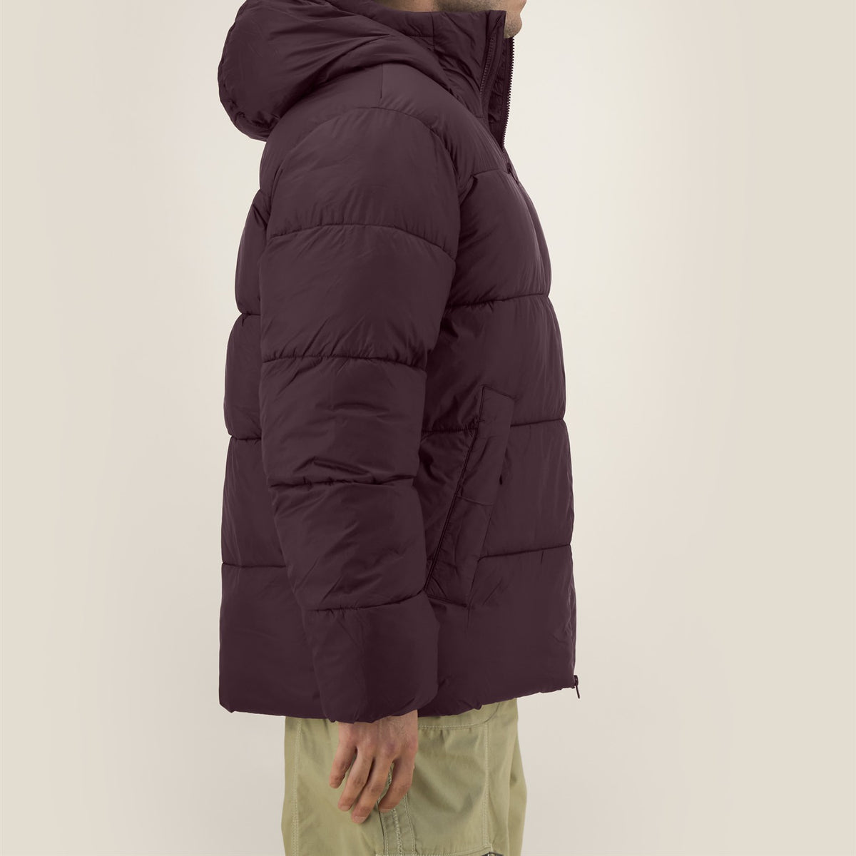 Pufferjacke Red Brown – Seitenansicht von hinten