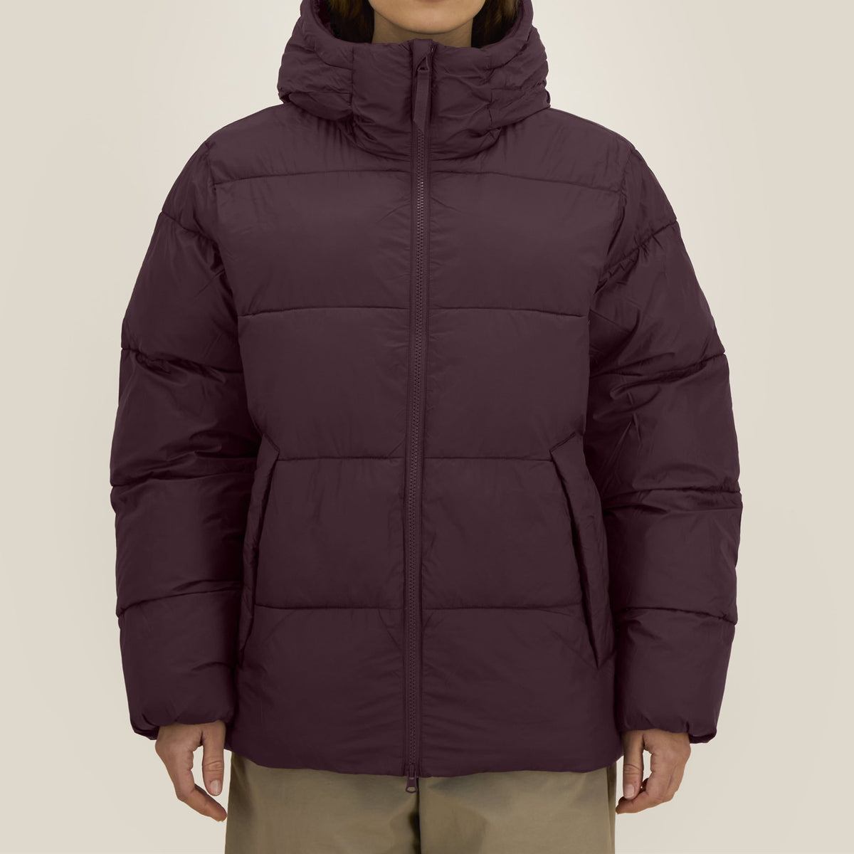 Pufferjacke Red Brown – Passform am Oberkörper