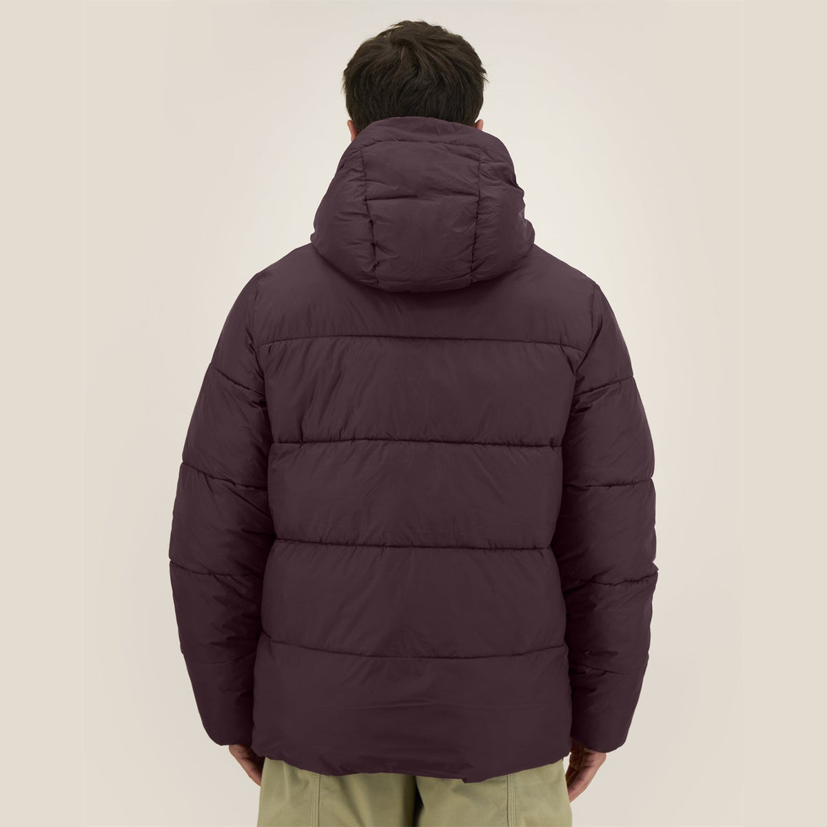Unisex Pufferjacke Red Brown – Rückansicht