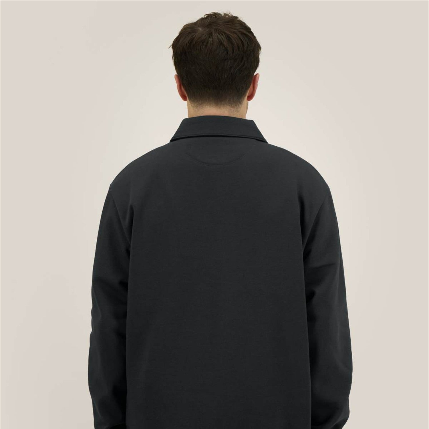 Half-Zip Sweatshirt Schwarz, Rückansicht