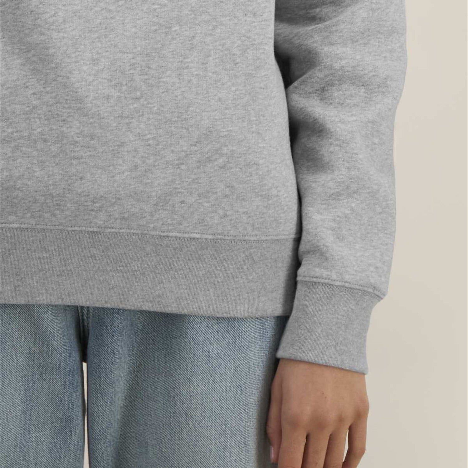 Half-Zip Sweatshirt Heather Grey, Reißverschluss am Kragen