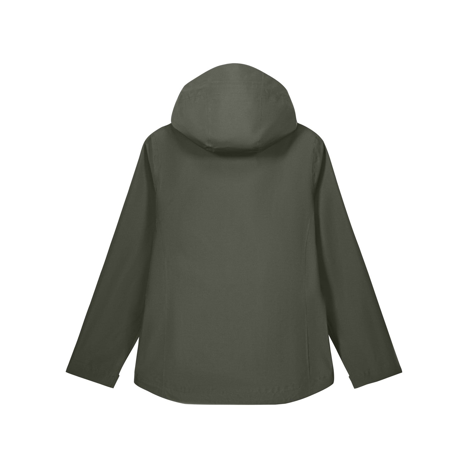 Damen Regenjacke Khaki, Produktansicht hinten