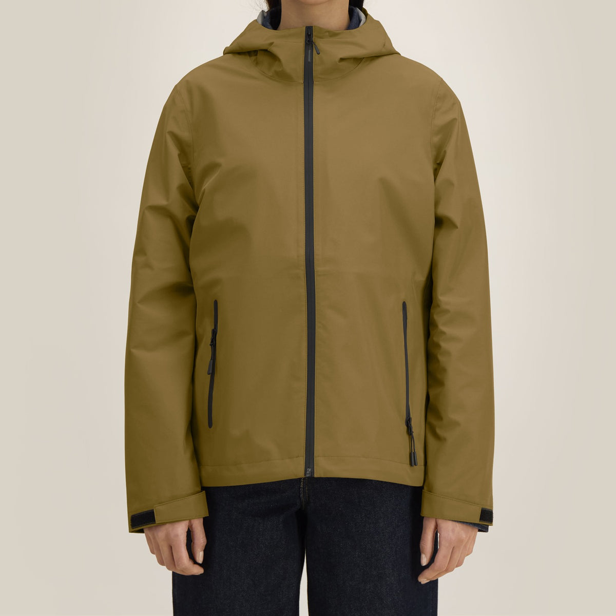 Damen Regenjacke Bronze, Vorderansicht