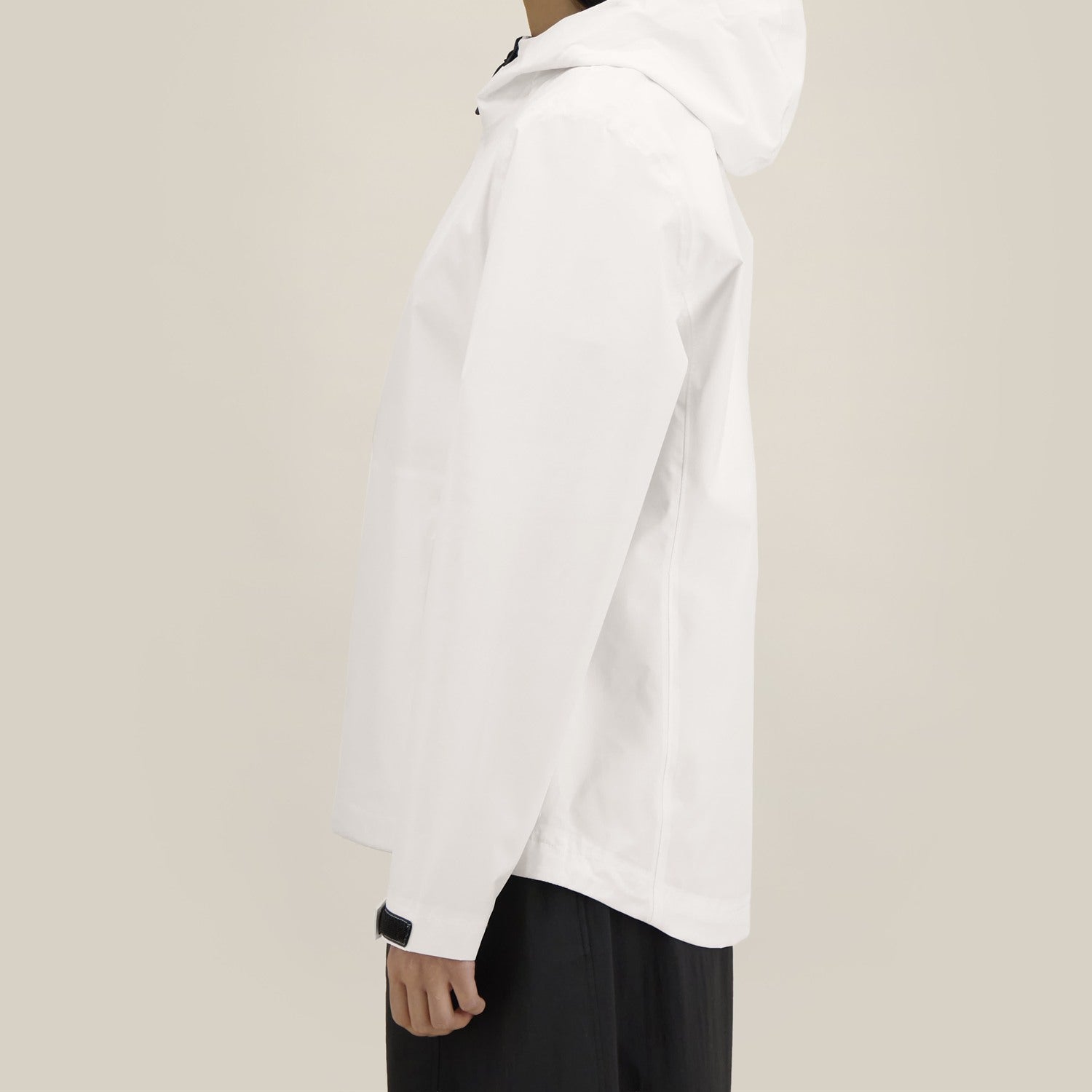 Damen Regenjacke Off White, Seitenansicht