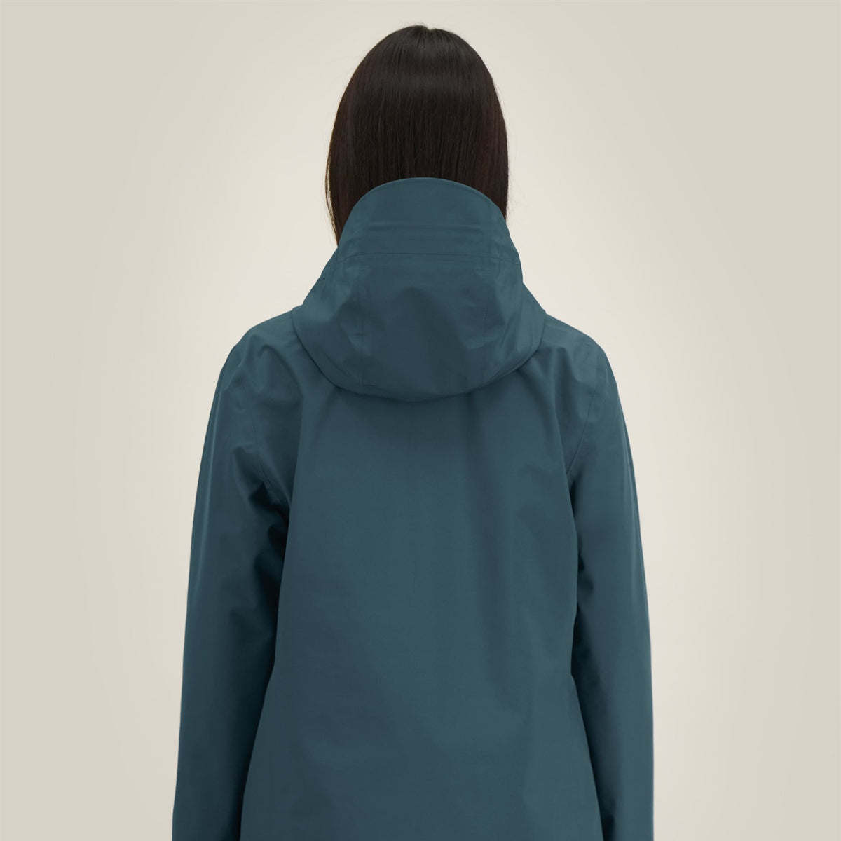 Damen Regenjacke Stargazer, Rückansicht mit längerem Rückenschnitt