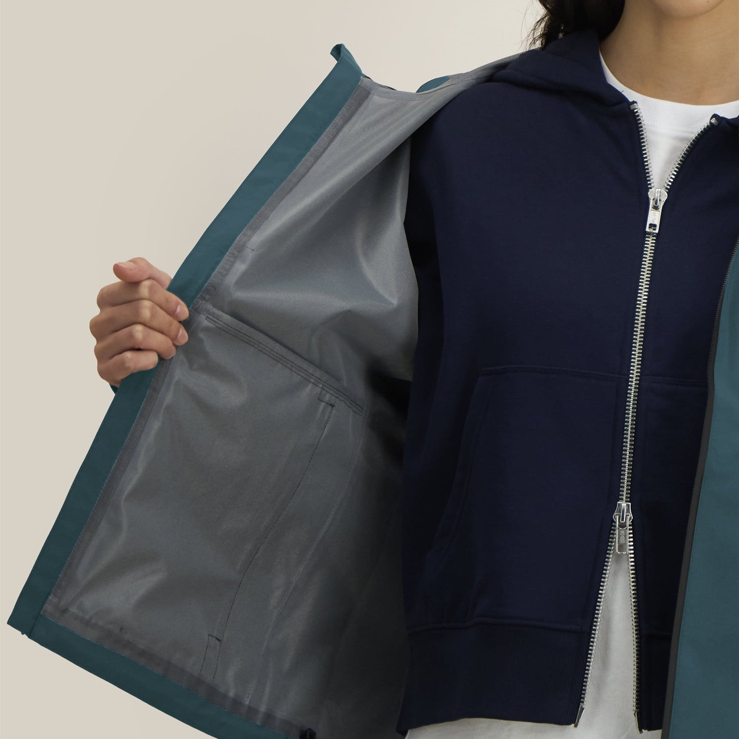 Damen Regenjacke Stargazer, Innenfutter und Innentasche