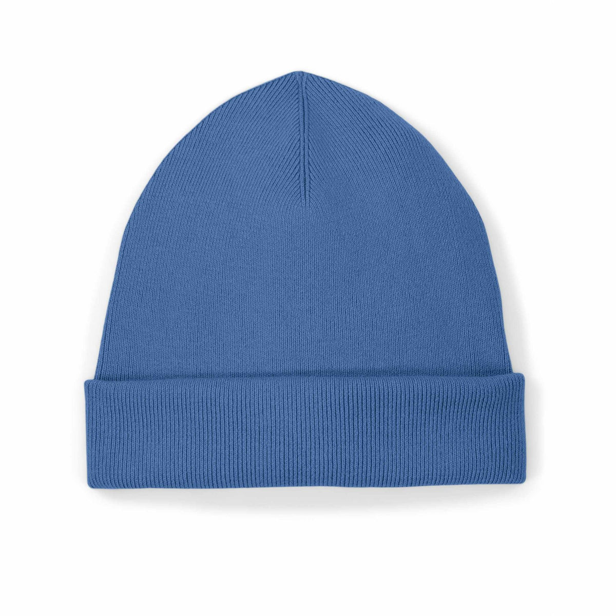 Unisex Beanie mit Umschlag Mindful Blue – Produktansicht vorne