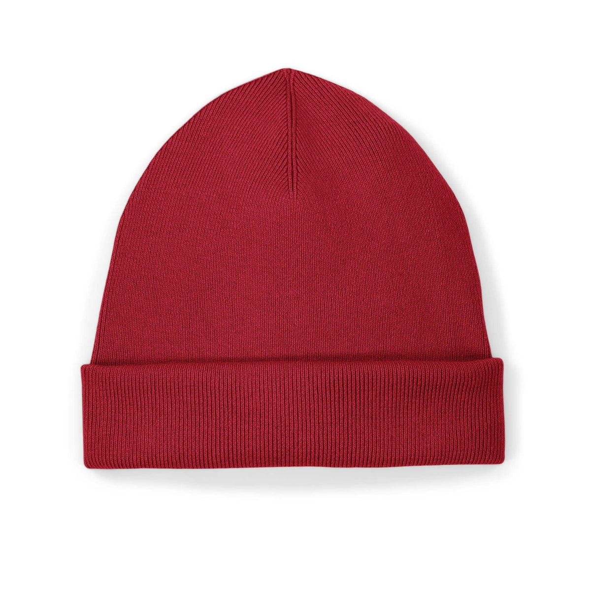 Unisex Beanie mit Umschlag Passionate Red – Produktansicht vorne