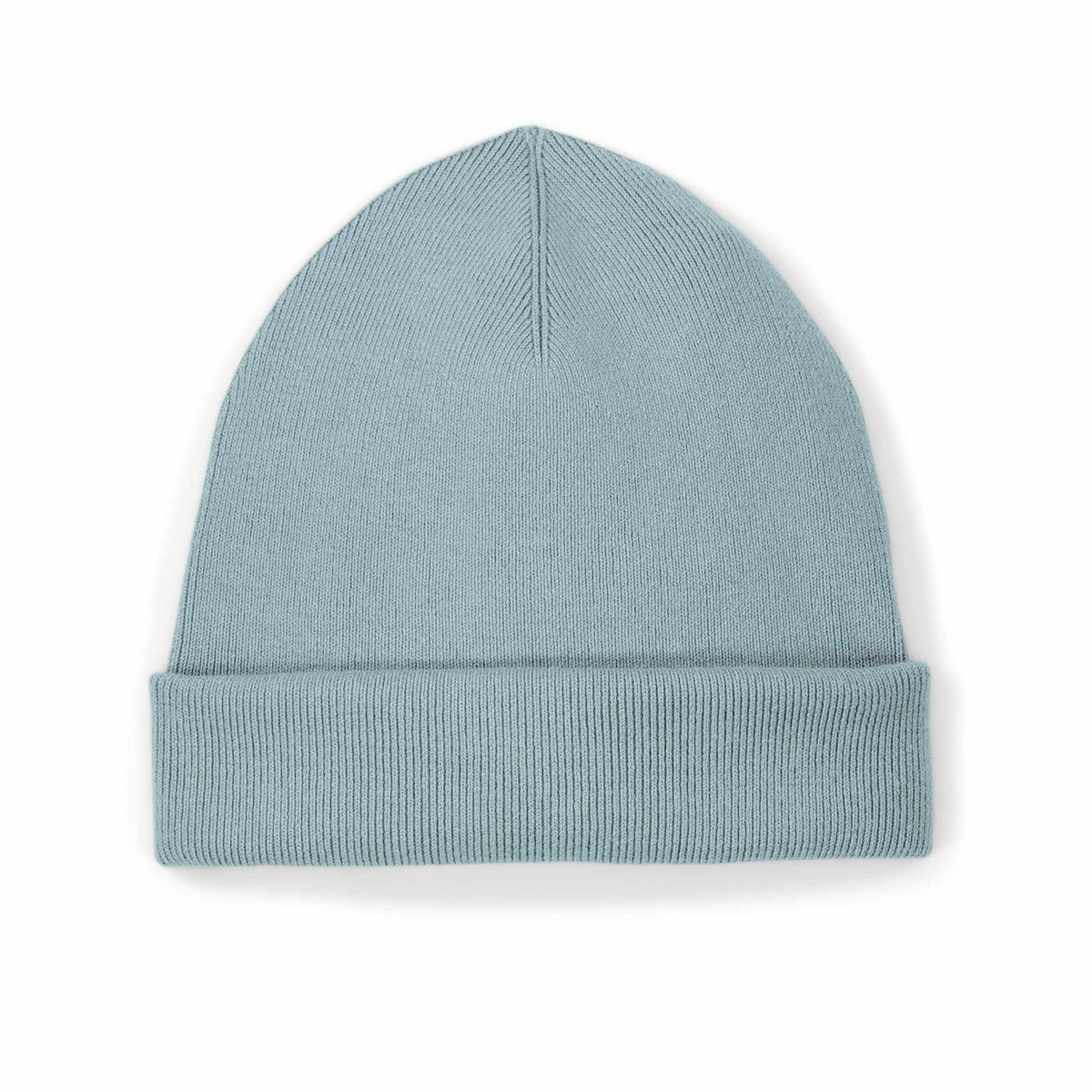 Unisex Beanie mit Umschlag Pebble Blue – Produktansicht vorne