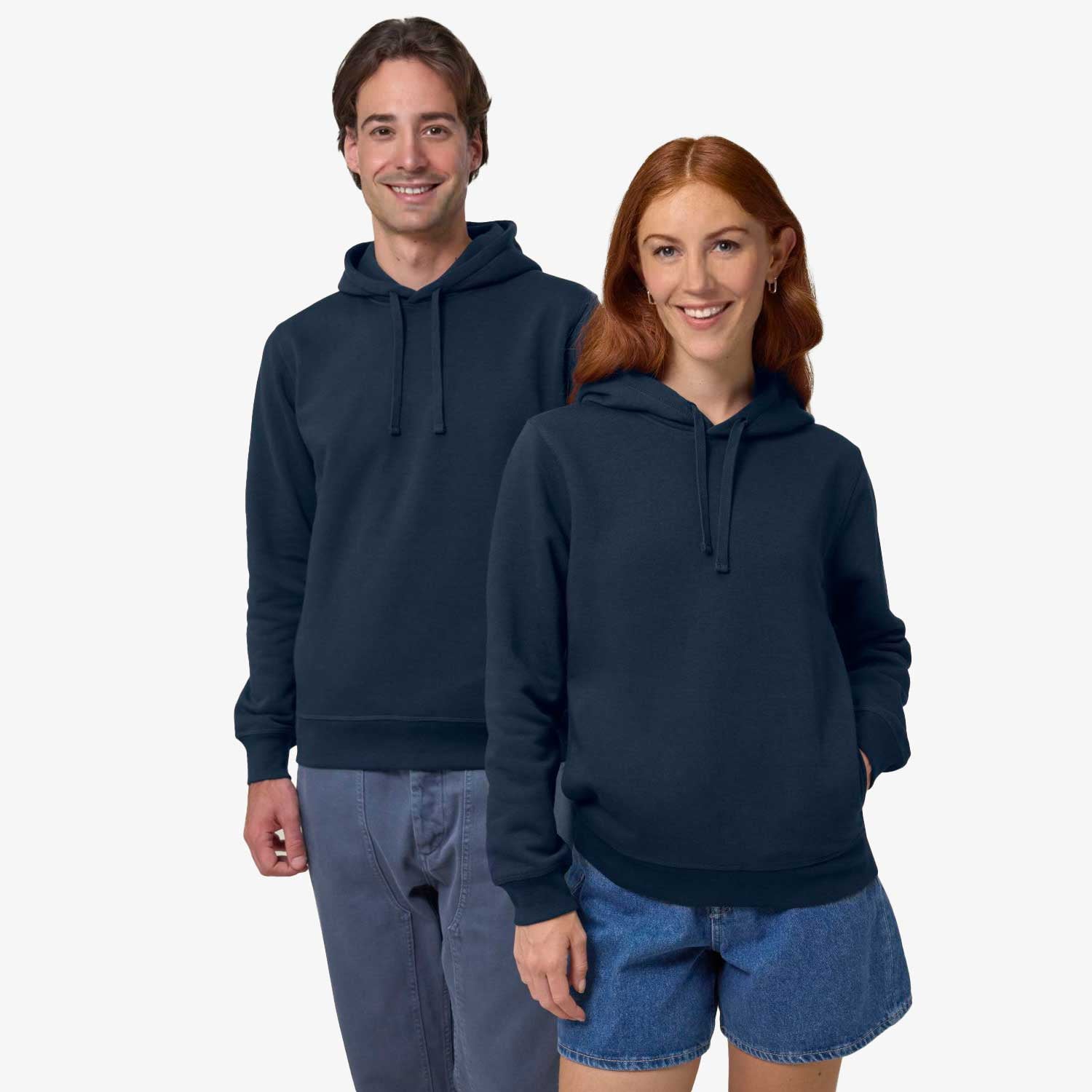 Unisex Kapuzenpullover mit Seitentaschen aus Bio Baumwolle und recyceltem PET