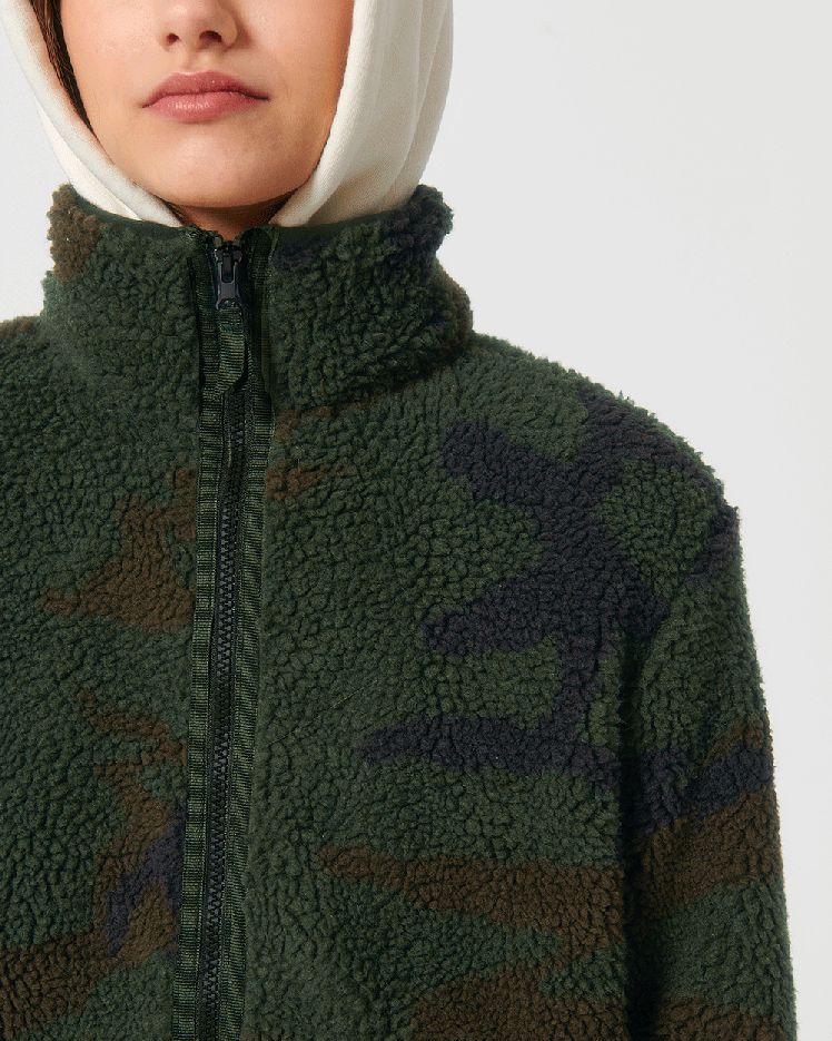 Mode Fleecejacke, für aus & YTWOO | Düsseldorf Nachhaltige Sherpa-Jacke, kuschelig Frauen und Männer, Faire Ökomode und warm |